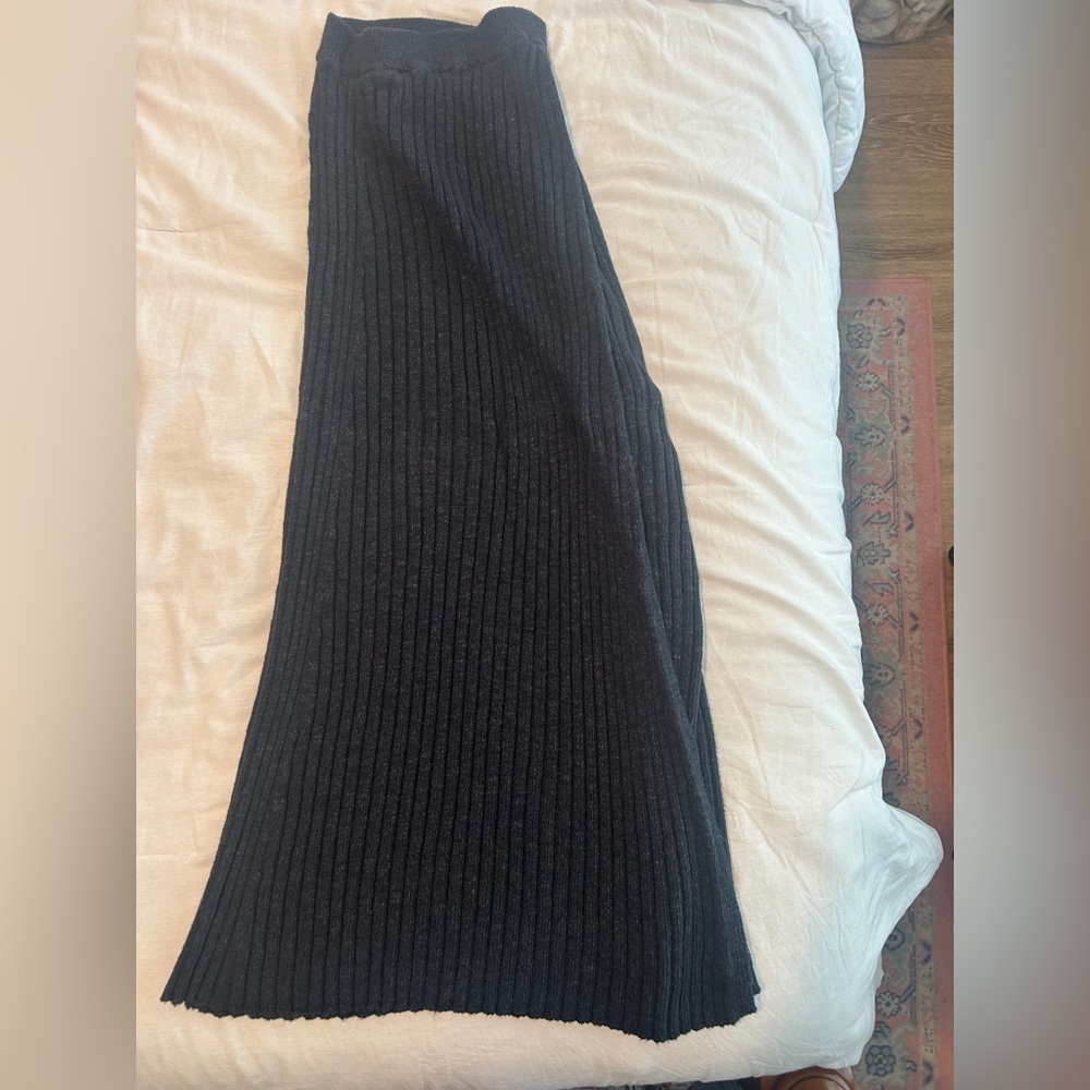 Free People Ribbed Knit Maxi Skirt - Black